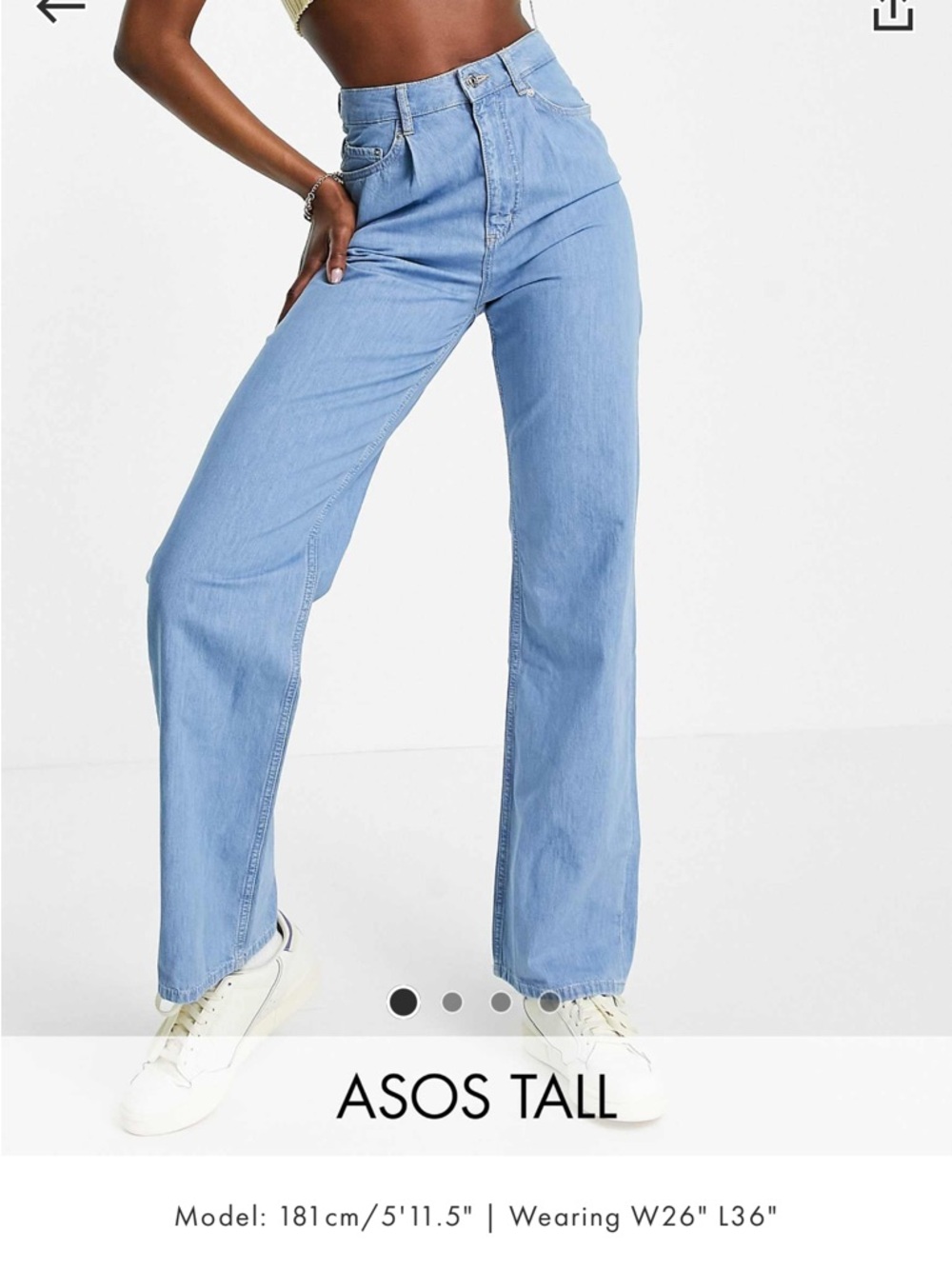 ASOS Tall Light Blue High-Rise Wide Leg Jeans